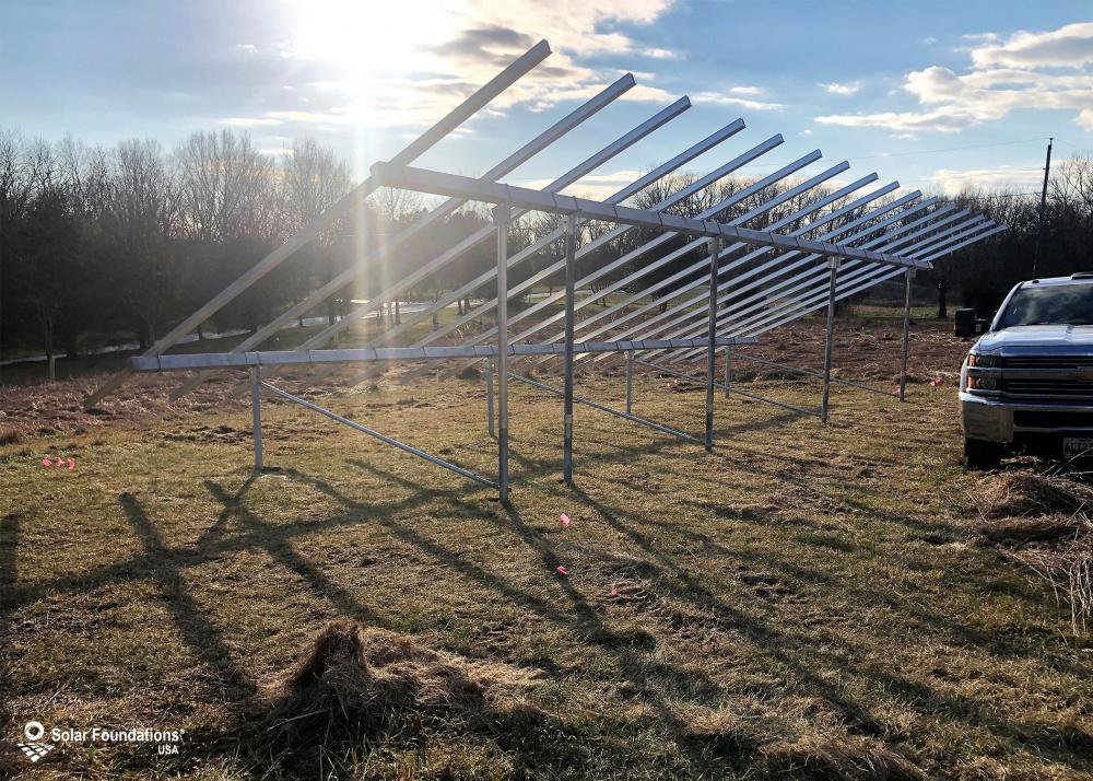 16.08 kW Ground Mount System in Seven Valleys, PA. This featured system is built for 6 panels high in landscape by 8 panel columns wide.